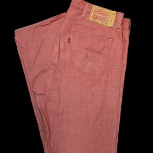 Levi's 501 Pink Men's Jeans Sz 38x34 Button Fly White Oak Cone Denim